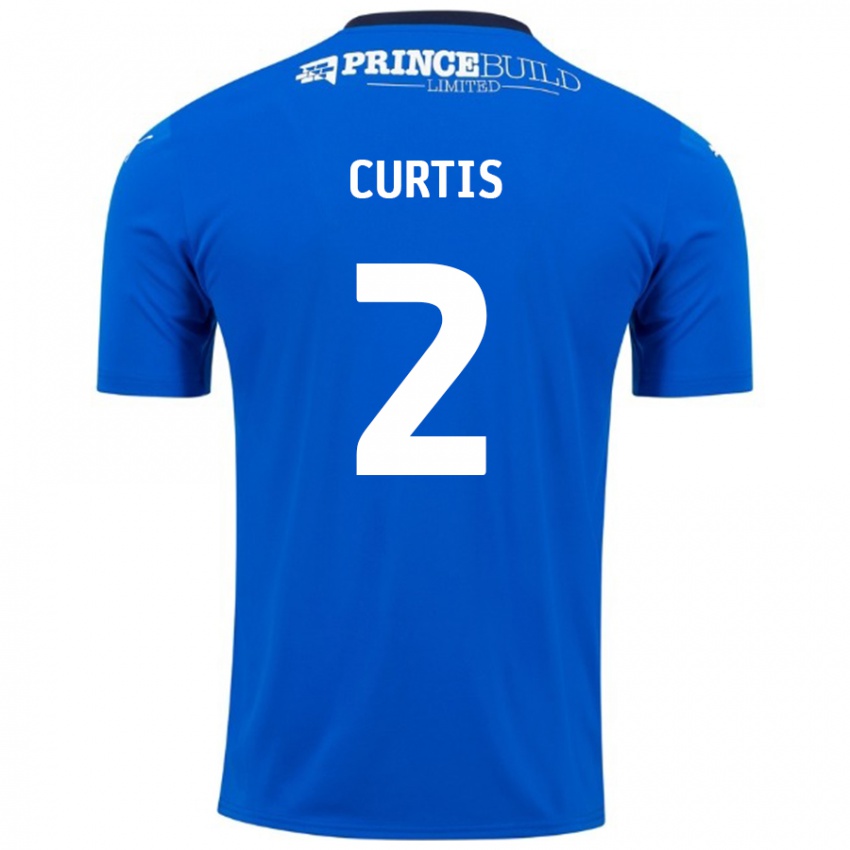 Kinder Sam Curtis #2 Blau Weiß Heimtrikot Trikot 2024/25 T-Shirt