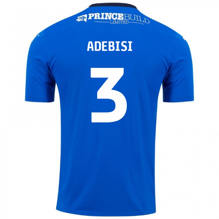 Kinder Rio Adebisi #3 Blau Weiß Heimtrikot Trikot 2024/25 T-Shirt