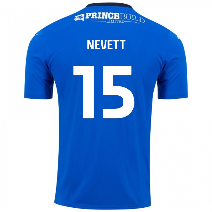 Kinder George Nevett #15 Blau Weiß Heimtrikot Trikot 2024/25 T-Shirt