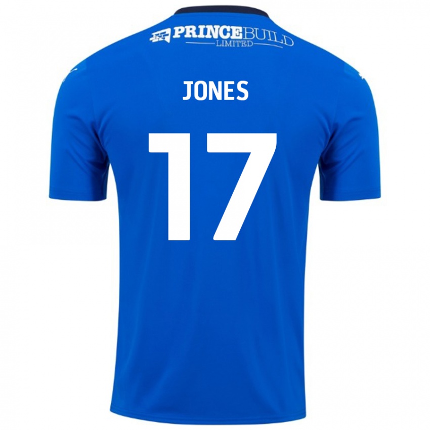 Kinder Ricky-Jade Jones #17 Blau Weiß Heimtrikot Trikot 2024/25 T-Shirt