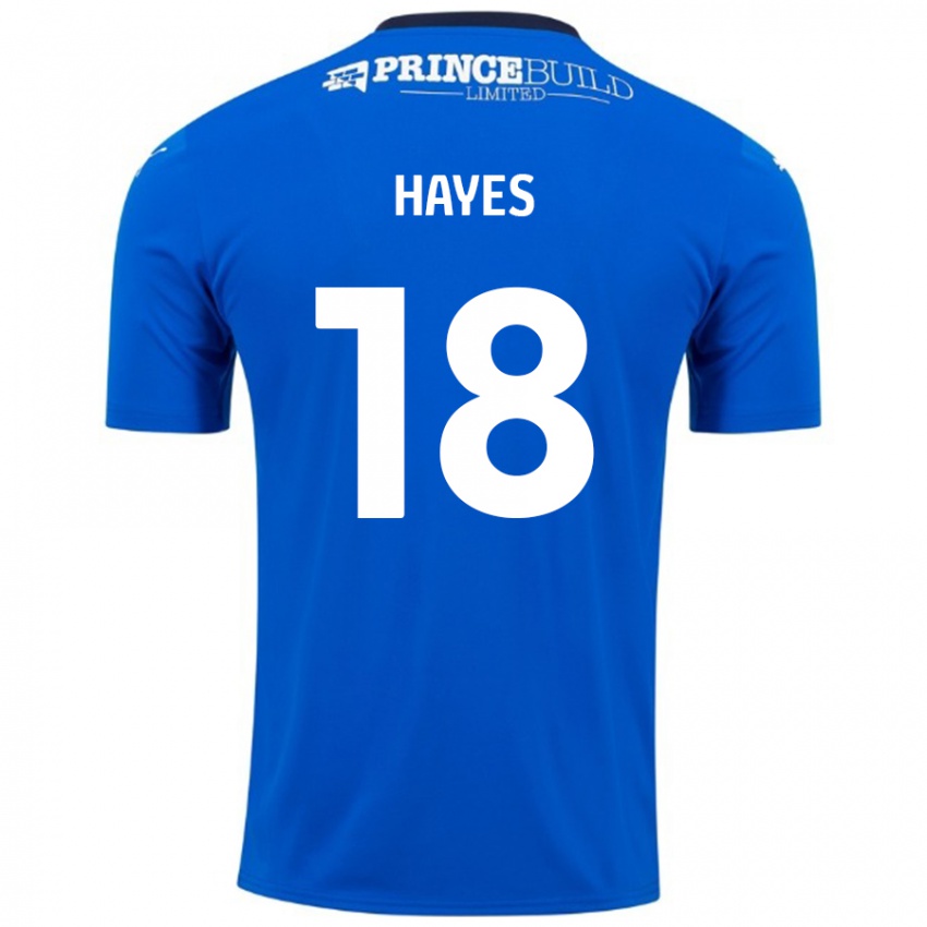 Kinder Cian Hayes #18 Blau Weiß Heimtrikot Trikot 2024/25 T-Shirt