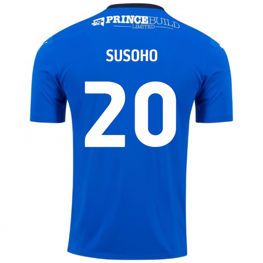 Kinder Mahamadou Susoho #20 Blau Weiß Heimtrikot Trikot 2024/25 T-Shirt