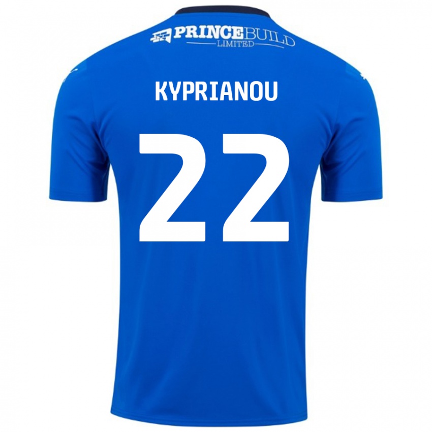 Kinder Hector Kyprianou #22 Blau Weiß Heimtrikot Trikot 2024/25 T-Shirt