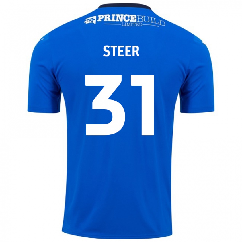 Kinder Jed Steer #31 Blau Weiß Heimtrikot Trikot 2024/25 T-Shirt