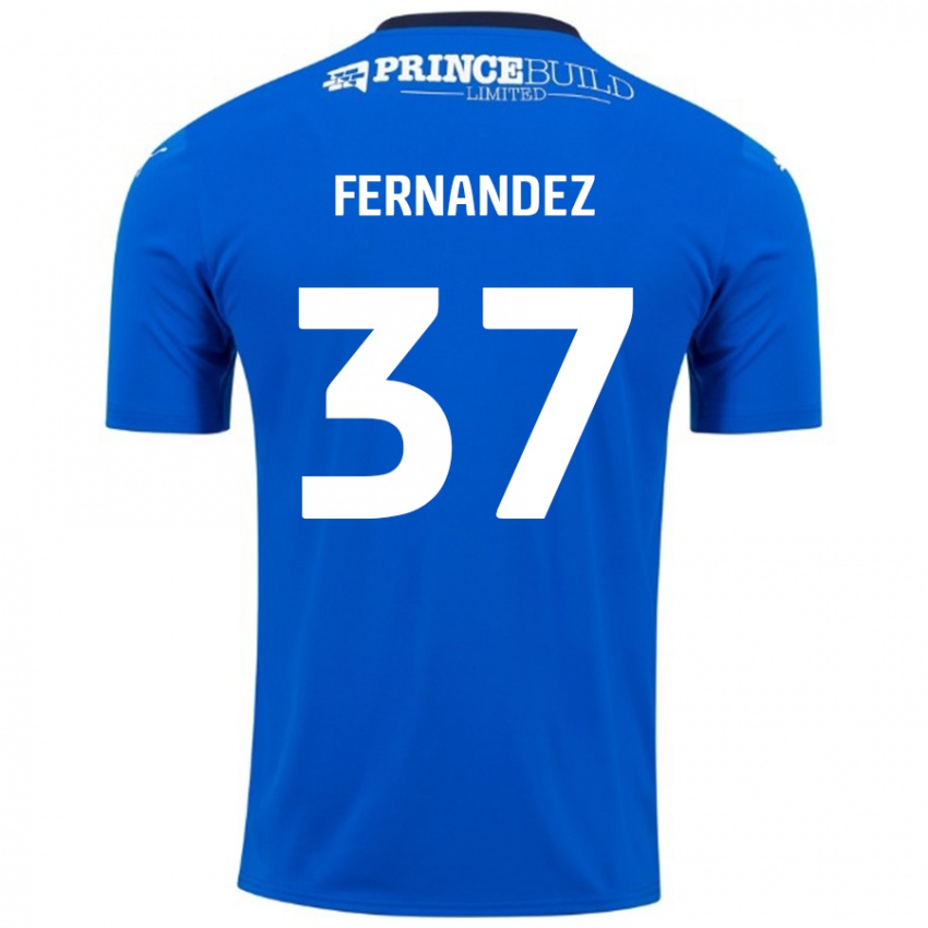 Kinder Emmanuel Fernandez #37 Blau Weiß Heimtrikot Trikot 2024/25 T-Shirt