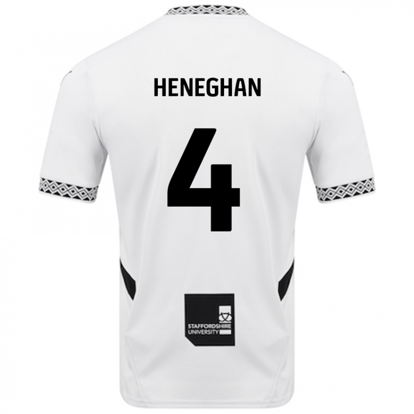 Kinder Ben Heneghan #4 Weiß Heimtrikot Trikot 2024/25 T-Shirt