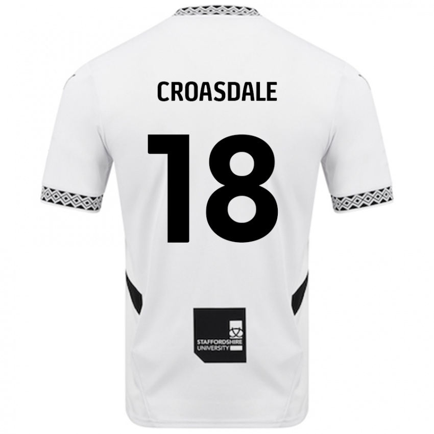 Kinder Ryan Croasdale #18 Weiß Heimtrikot Trikot 2024/25 T-Shirt