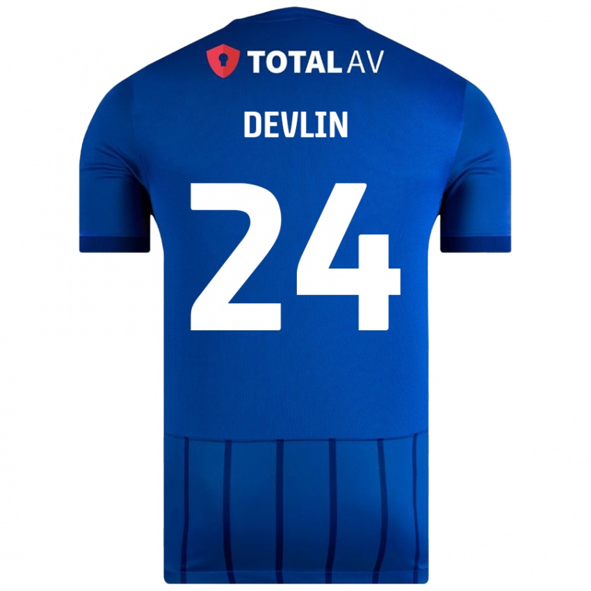 Kinder Terry Devlin #24 Blau Heimtrikot Trikot 2024/25 T-Shirt