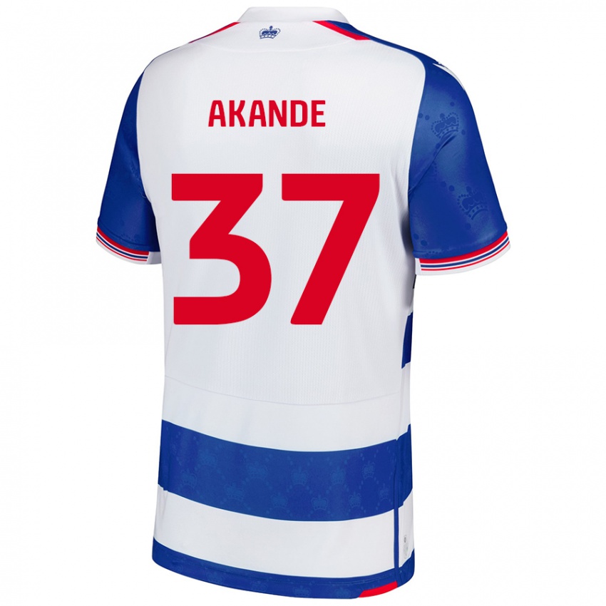 Kinder Adrian Akande #37 Blau Weiß Heimtrikot Trikot 2024/25 T-Shirt