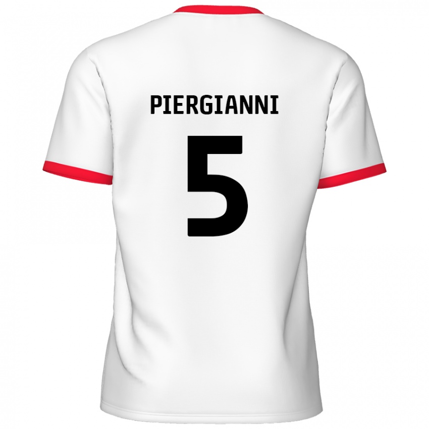 Kinder Carl Piergianni #5 Weiß Rot Heimtrikot Trikot 2024/25 T-Shirt