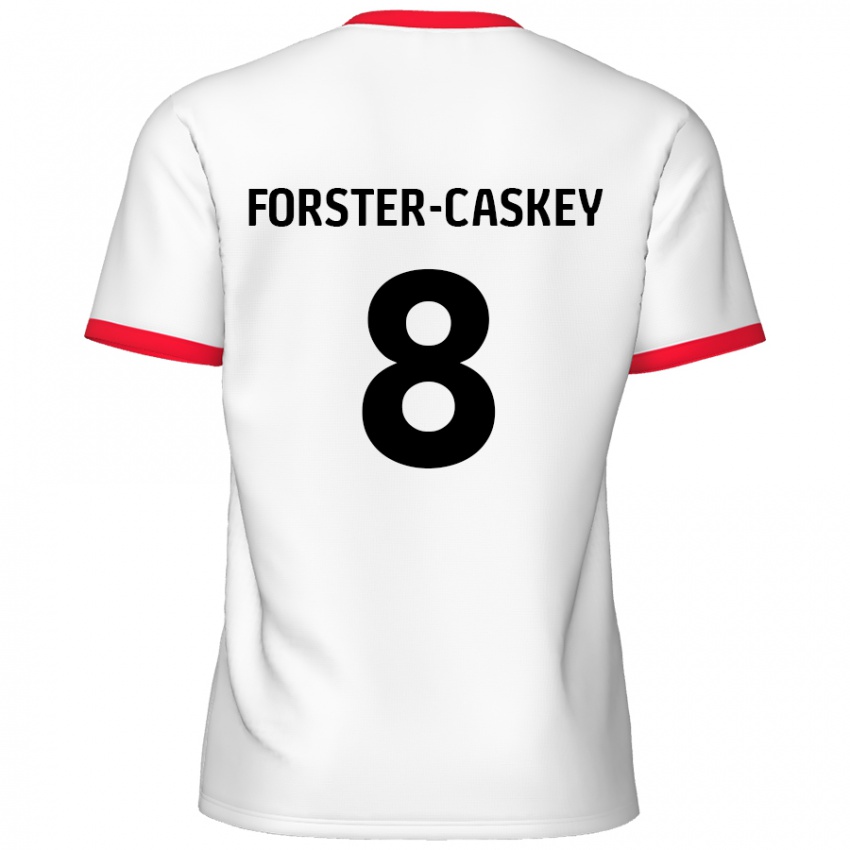 Kinder Jake Forster-Caskey #8 Weiß Rot Heimtrikot Trikot 2024/25 T-Shirt