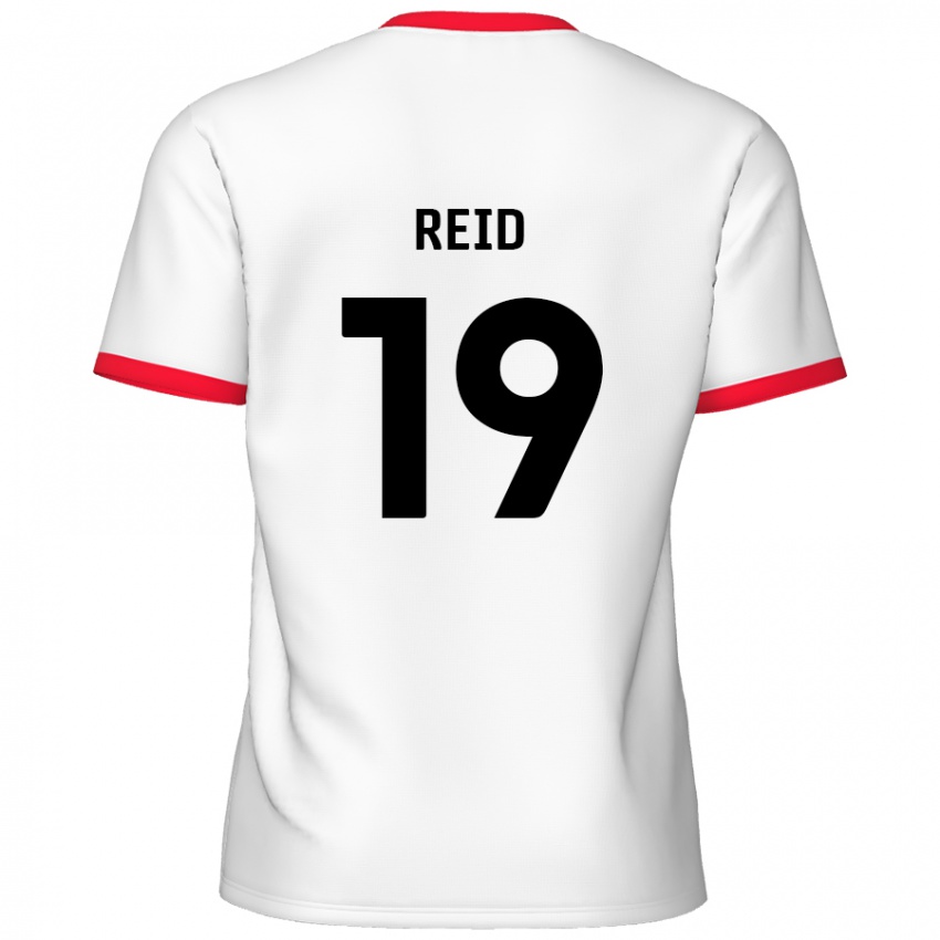 Kinder Jamie Reid #19 Weiß Rot Heimtrikot Trikot 2024/25 T-Shirt