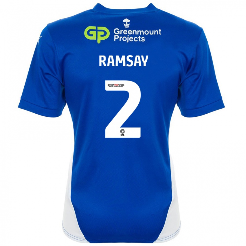 Kinder Calvin Ramsay #2 Blau Weiß Heimtrikot Trikot 2024/25 T-Shirt