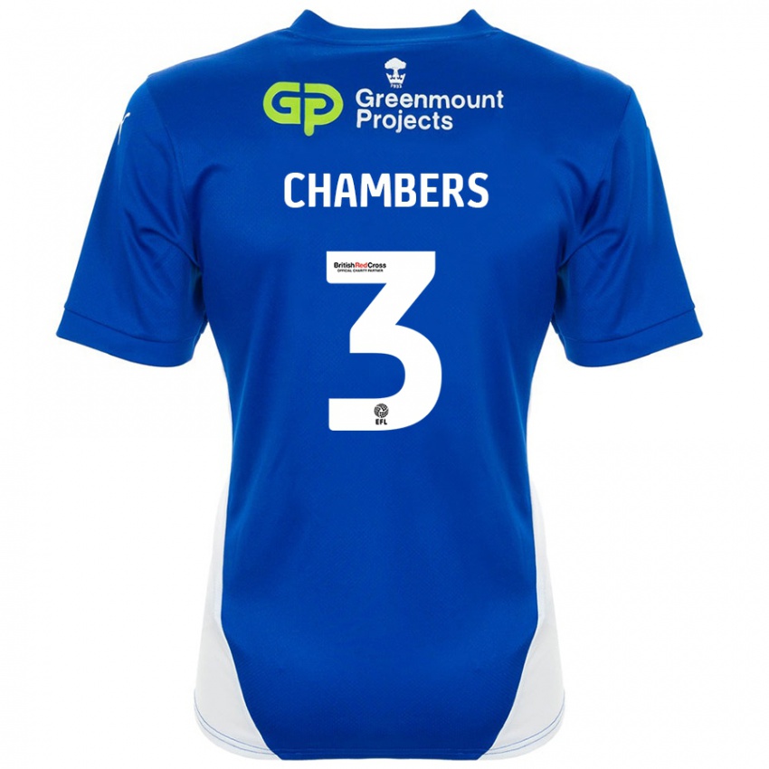 Kinder Luke Chambers #3 Blau Weiß Heimtrikot Trikot 2024/25 T-Shirt