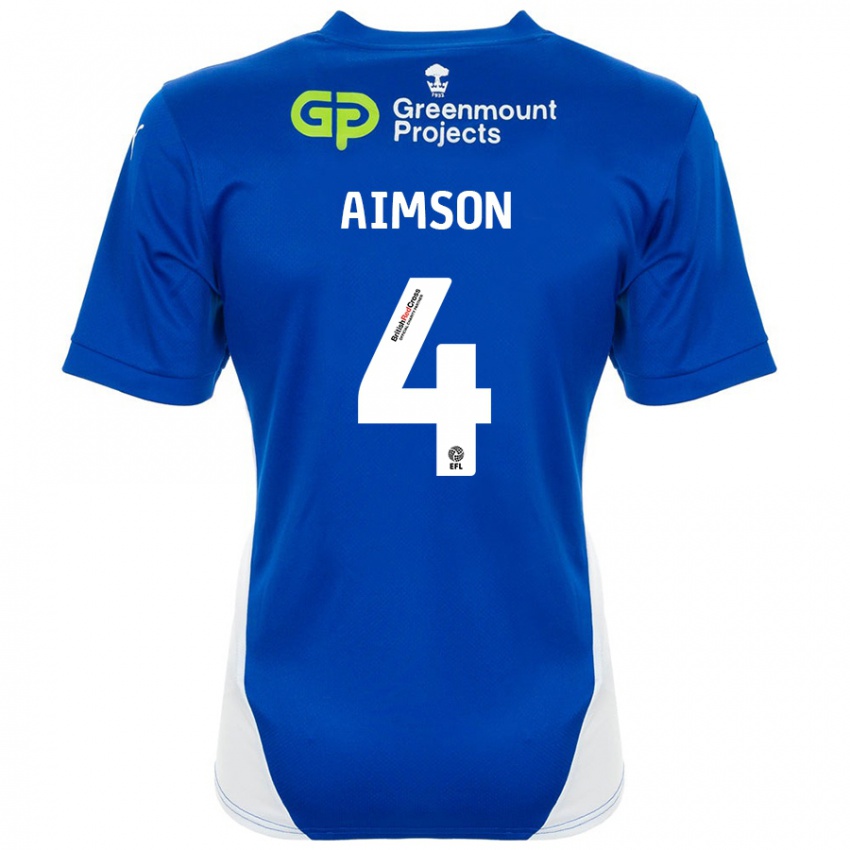 Kinder Will Aimson #4 Blau Weiß Heimtrikot Trikot 2024/25 T-Shirt