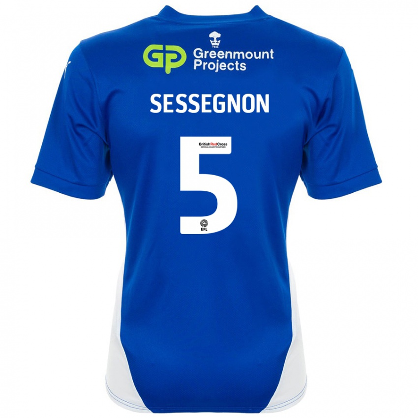 Kinder Steven Sessegnon #5 Blau Weiß Heimtrikot Trikot 2024/25 T-Shirt