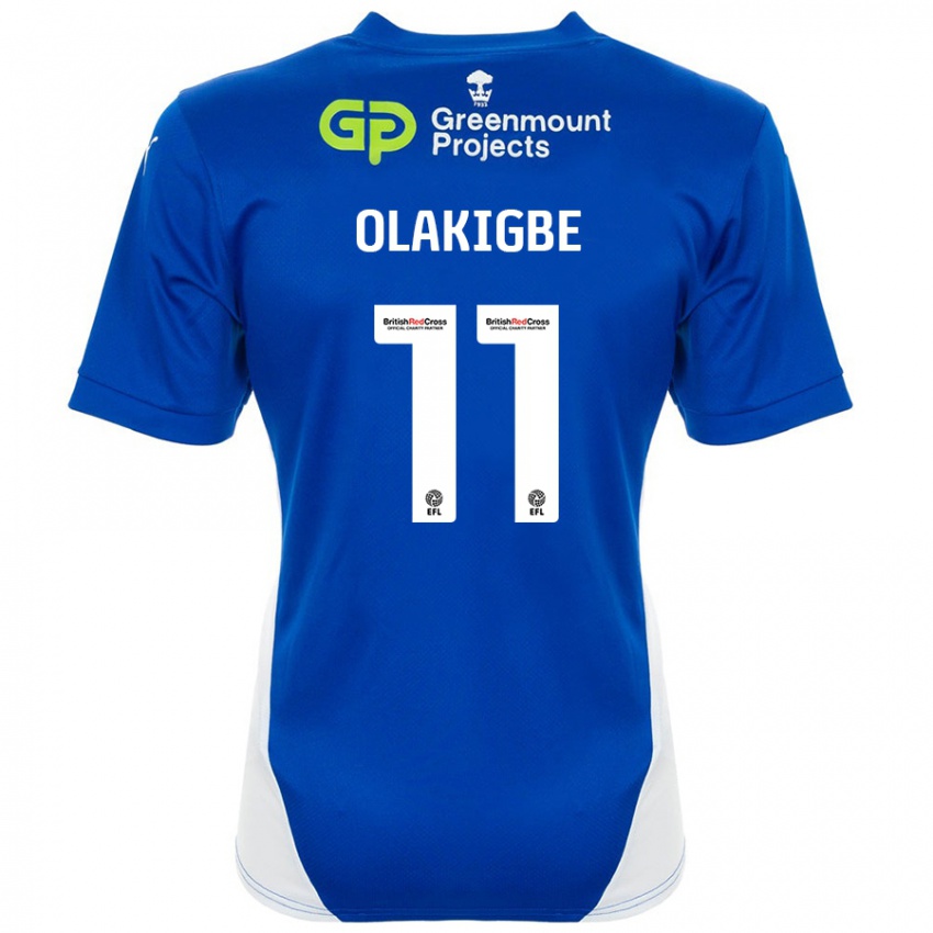 Kinder Michael Olakigbe #11 Blau Weiß Heimtrikot Trikot 2024/25 T-Shirt