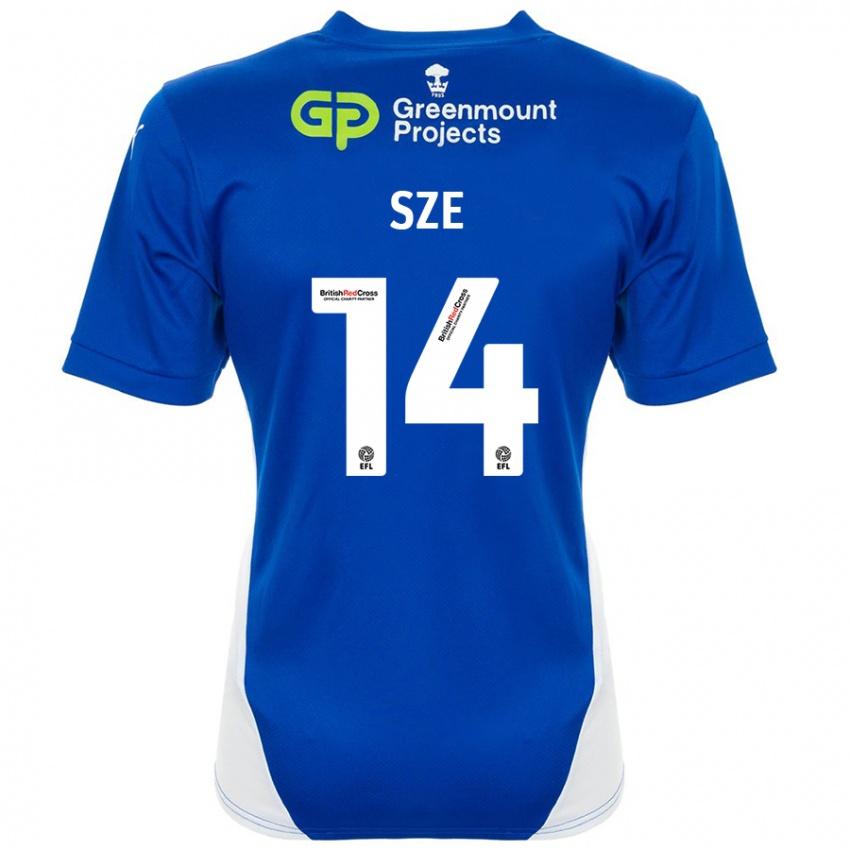 Kinder Chris Sze #14 Blau Weiß Heimtrikot Trikot 2024/25 T-Shirt