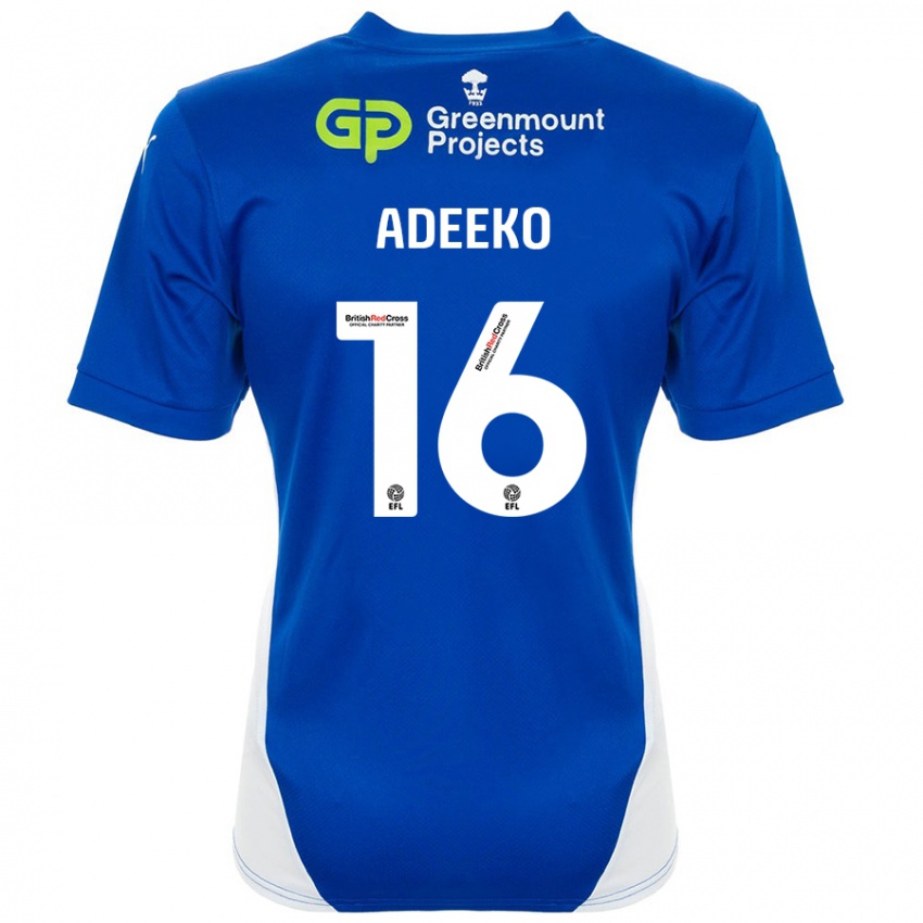 Kinder Baba Adeeko #16 Blau Weiß Heimtrikot Trikot 2024/25 T-Shirt