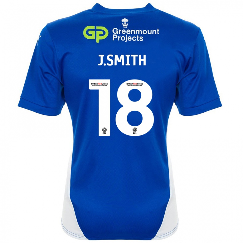 Kinder Jonny Smith #18 Blau Weiß Heimtrikot Trikot 2024/25 T-Shirt