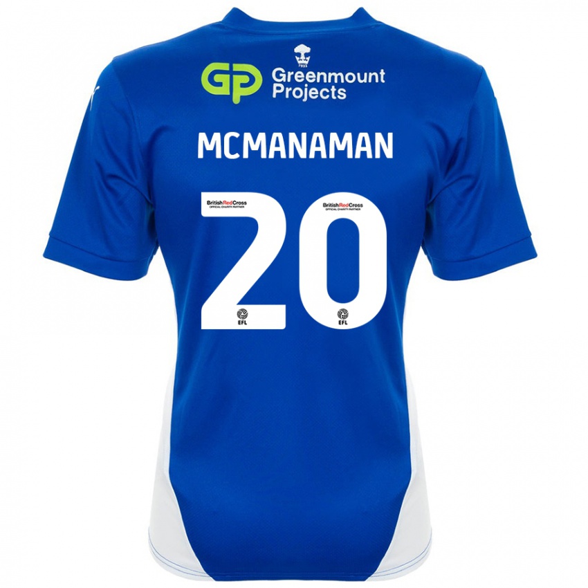 Kinder Callum Mcmanaman #20 Blau Weiß Heimtrikot Trikot 2024/25 T-Shirt