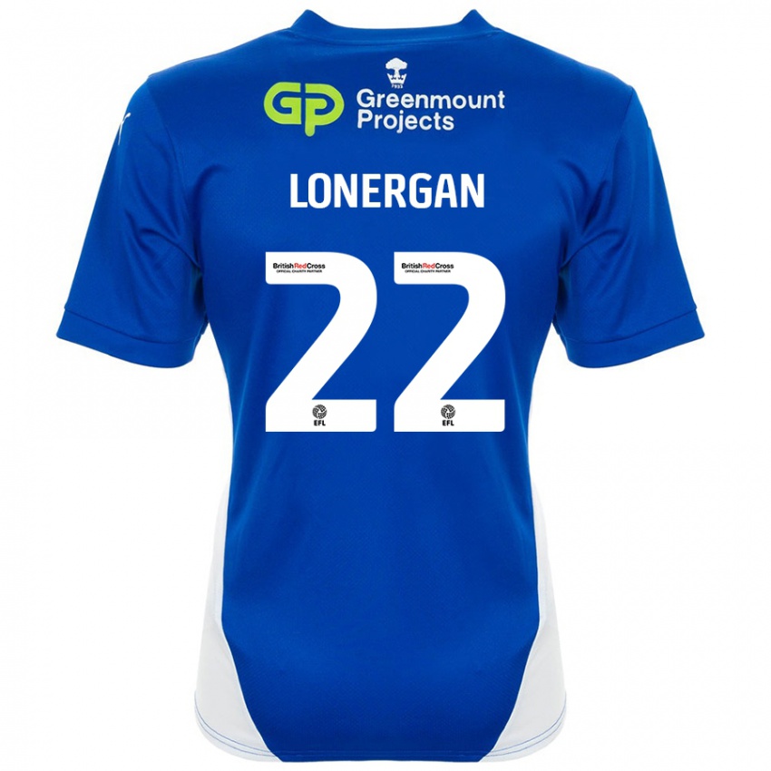 Kinder Andy Lonergan #22 Blau Weiß Heimtrikot Trikot 2024/25 T-Shirt