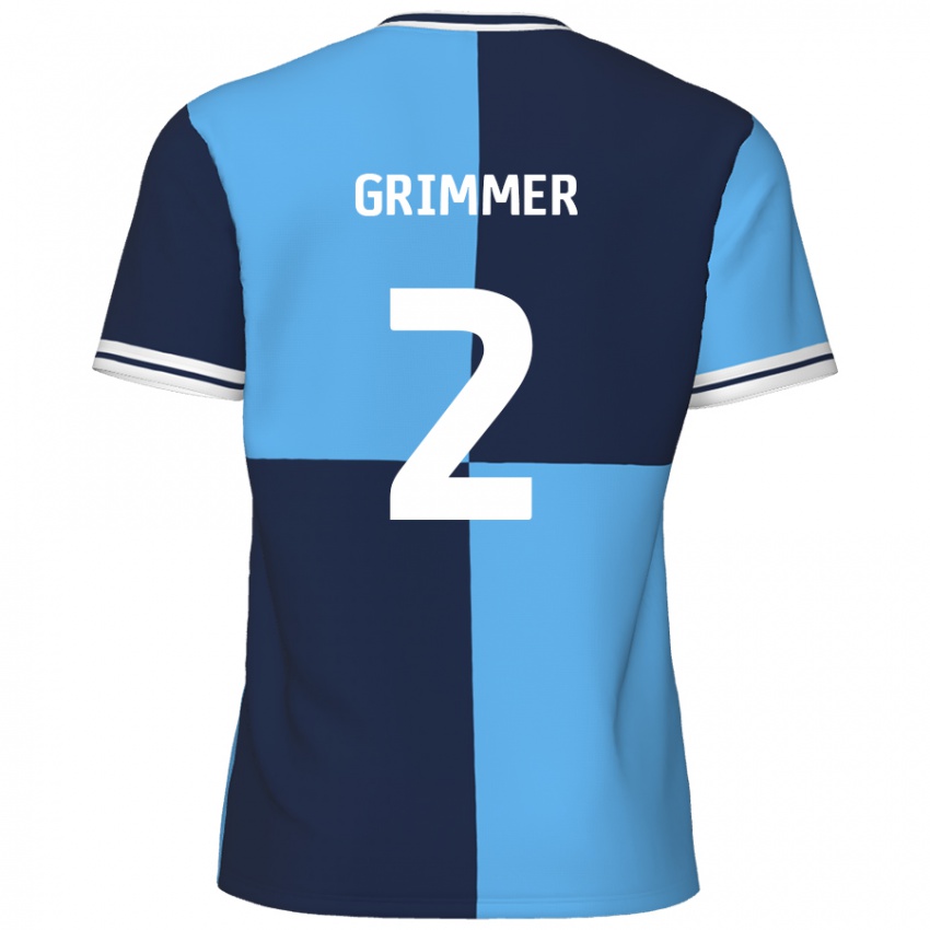 Kinder Jack Grimmer #2 Himmelblau Dunkelblau Heimtrikot Trikot 2024/25 T-Shirt