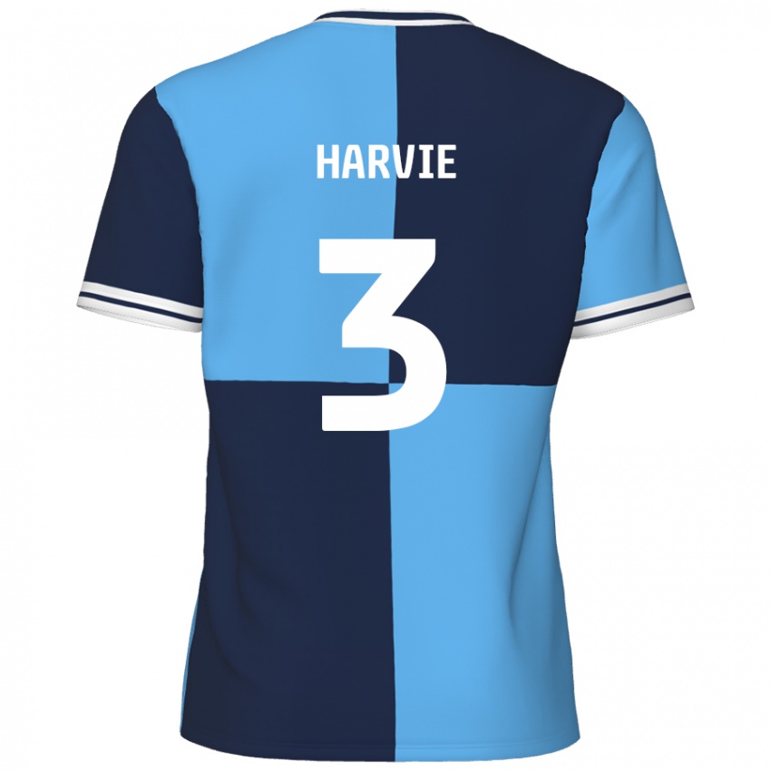 Kinder Daniel Harvie #3 Himmelblau Dunkelblau Heimtrikot Trikot 2024/25 T-Shirt