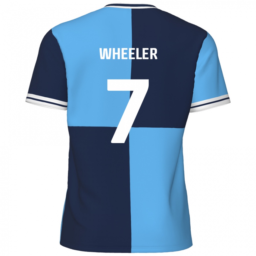 Kinder David Wheeler #7 Himmelblau Dunkelblau Heimtrikot Trikot 2024/25 T-Shirt