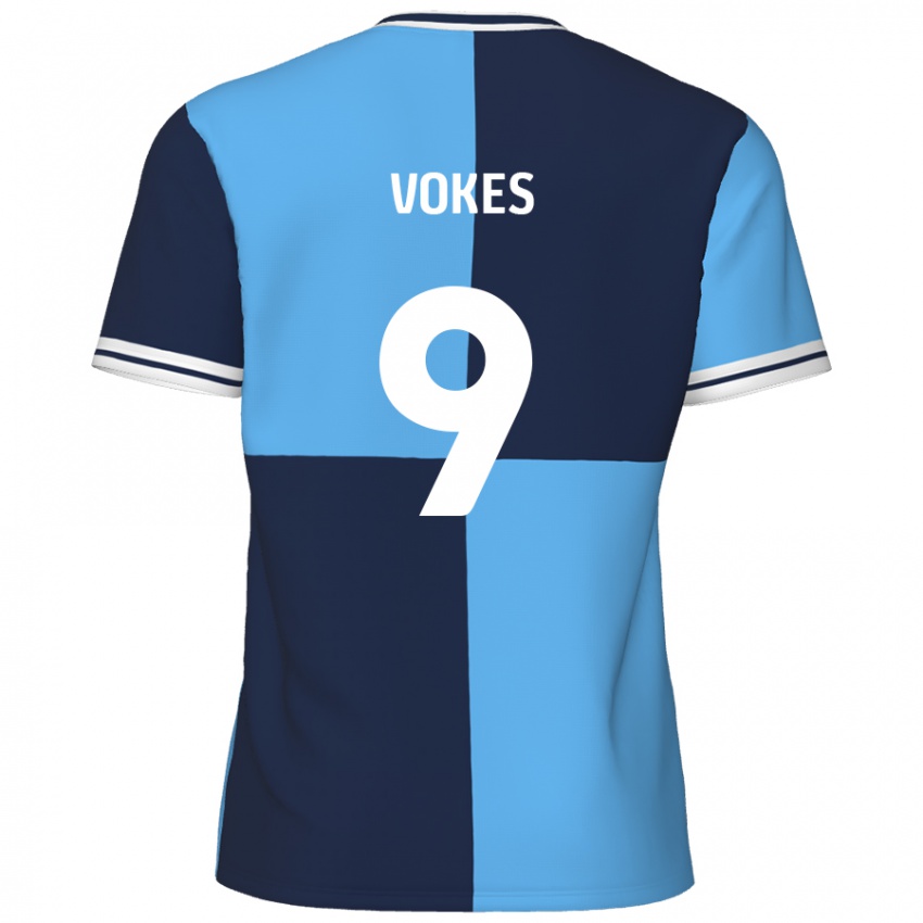 Kinder Sam Vokes #9 Himmelblau Dunkelblau Heimtrikot Trikot 2024/25 T-Shirt