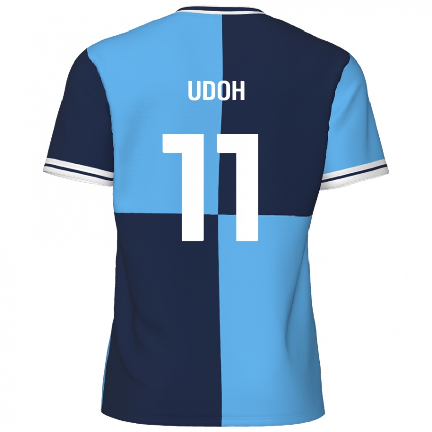 Kinder Daniel Udoh #11 Himmelblau Dunkelblau Heimtrikot Trikot 2024/25 T-Shirt