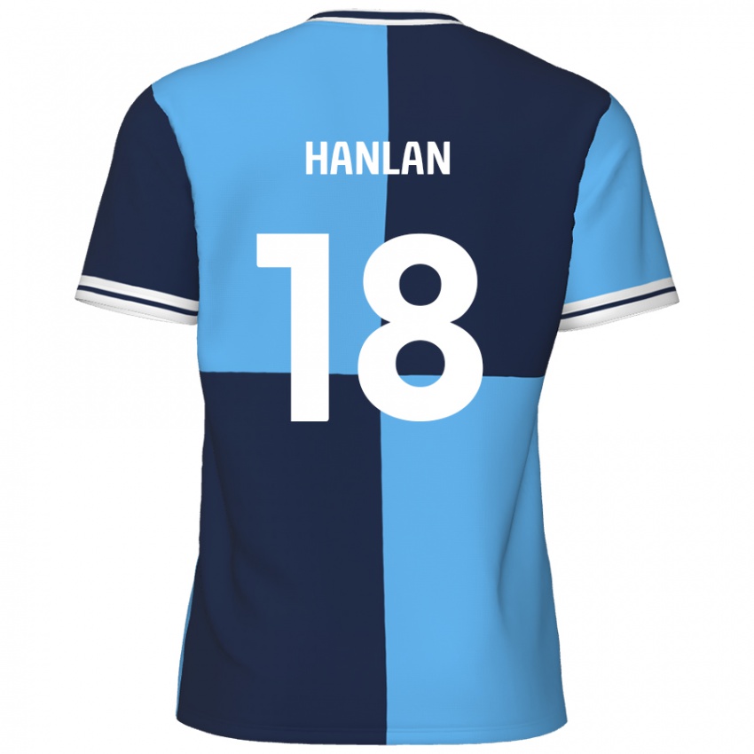 Kinder Brandon Hanlan #18 Himmelblau Dunkelblau Heimtrikot Trikot 2024/25 T-Shirt