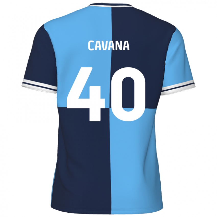 Kinder Max Cavana #40 Himmelblau Dunkelblau Heimtrikot Trikot 2024/25 T-Shirt