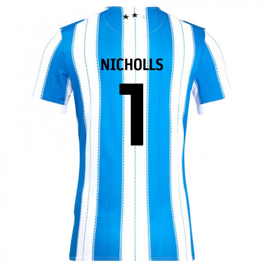 Kinder Lee Nicholls #1 Blau Weiß Heimtrikot Trikot 2024/25 T-Shirt