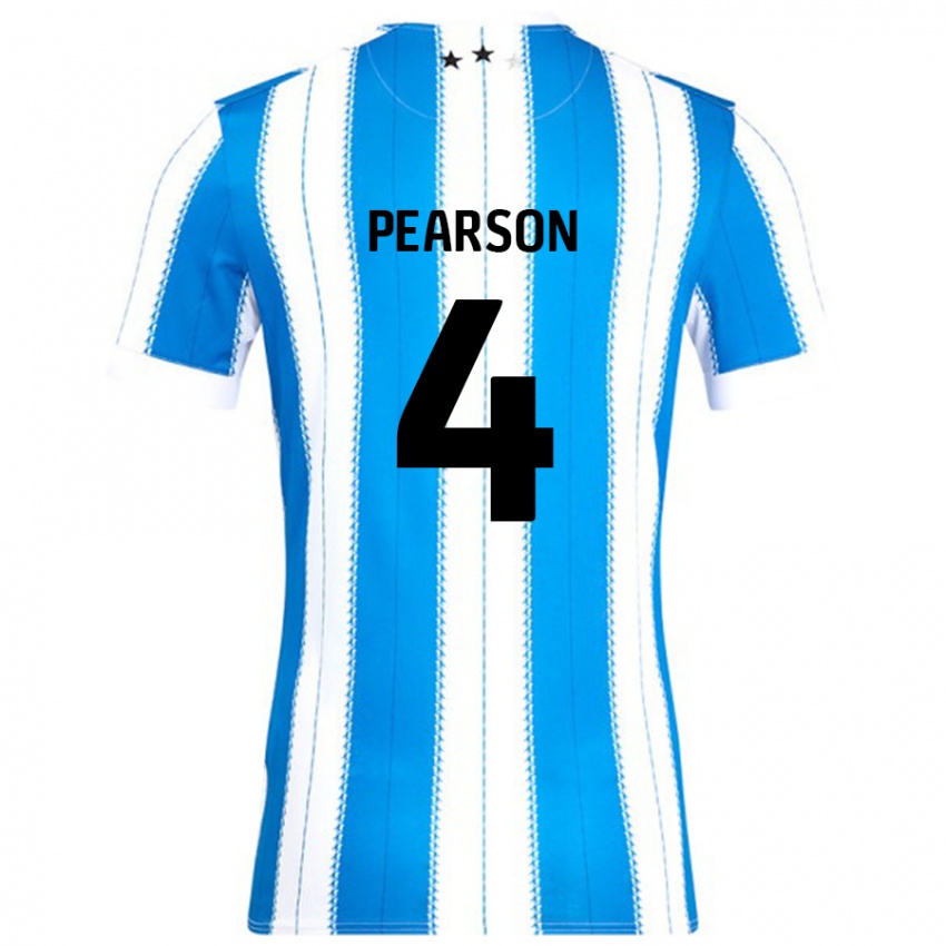 Kinder Matty Pearson #4 Blau Weiß Heimtrikot Trikot 2024/25 T-Shirt