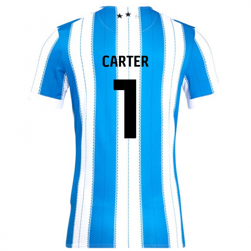 Kinder Laura Carter #1 Blau Weiß Heimtrikot Trikot 2024/25 T-Shirt