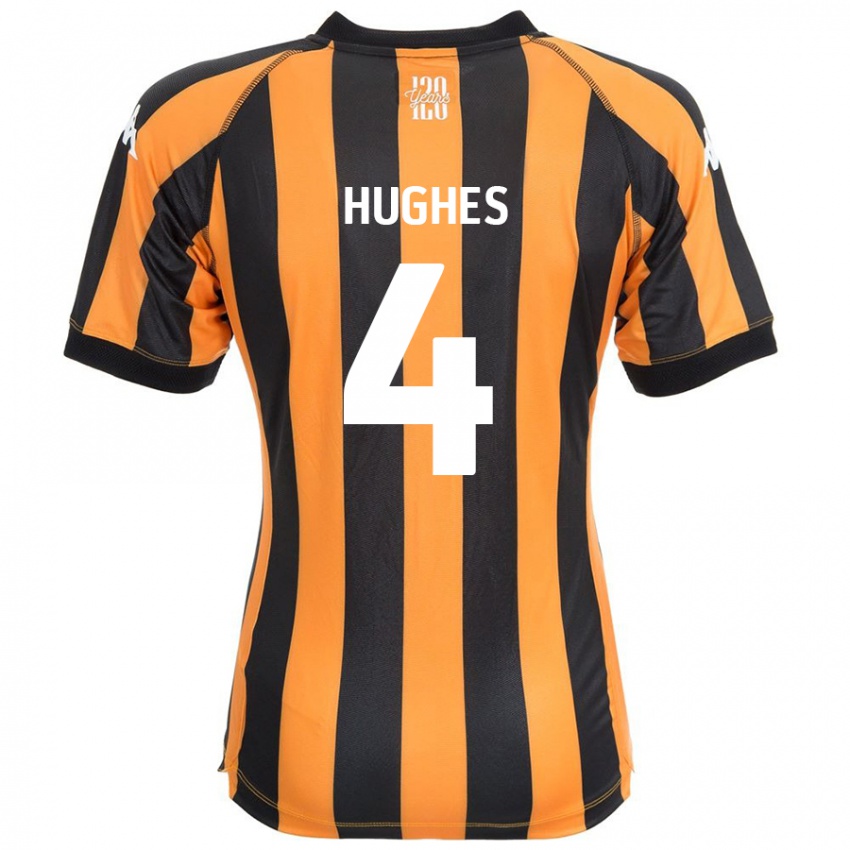 Kinder Charlie Hughes #4 Schwarz Bernstein Heimtrikot Trikot 2024/25 T-Shirt