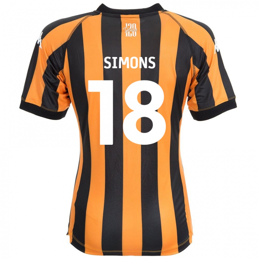 Kinder Xavier Simons #18 Schwarz Bernstein Heimtrikot Trikot 2024/25 T-Shirt