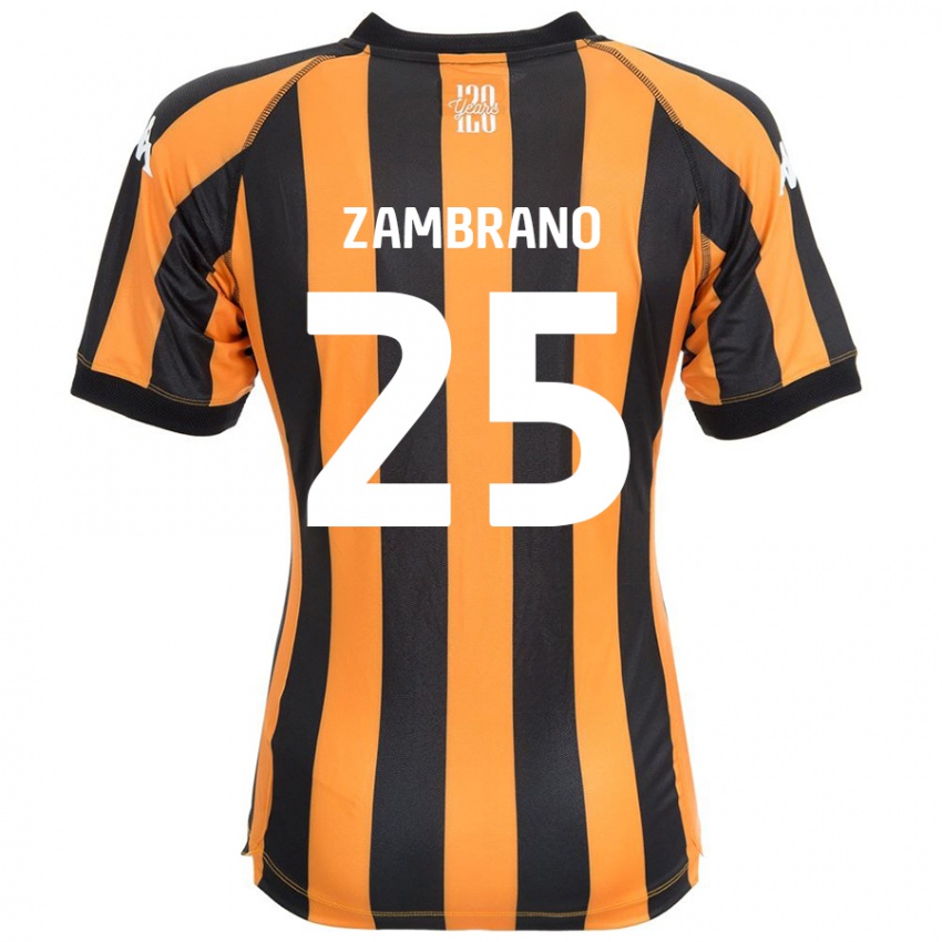 Kinder Óscar Zambrano #25 Schwarz Bernstein Heimtrikot Trikot 2024/25 T-Shirt