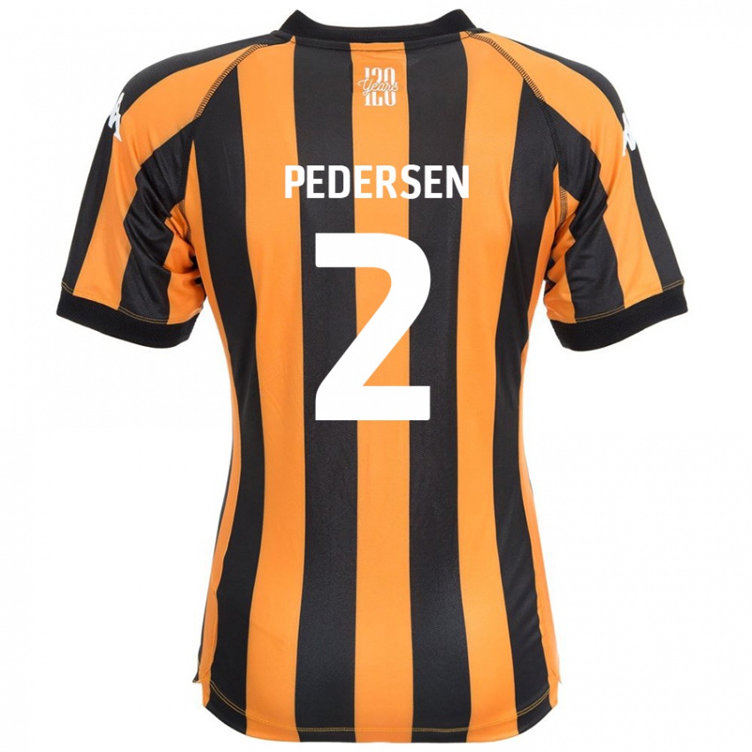 Kinder Eden Pedersen #2 Schwarz Bernstein Heimtrikot Trikot 2024/25 T-Shirt