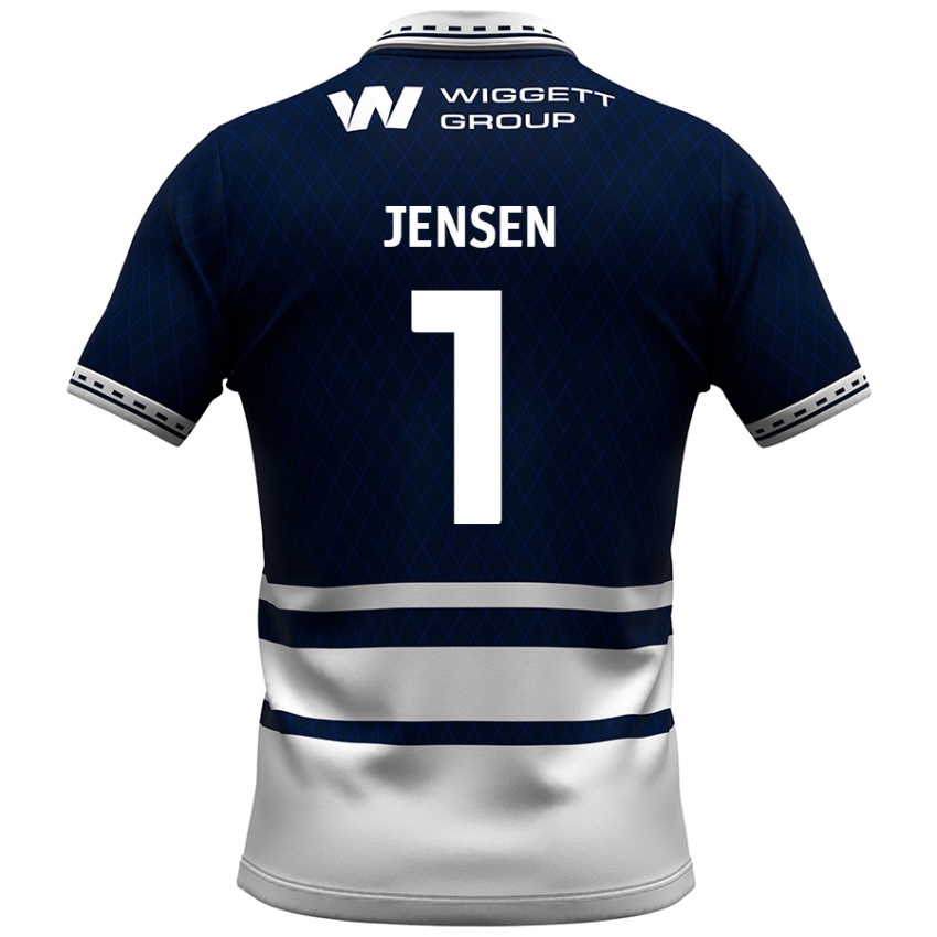 Kinder Lukas Jensen #1 Marineblau Weiß Heimtrikot Trikot 2024/25 T-Shirt