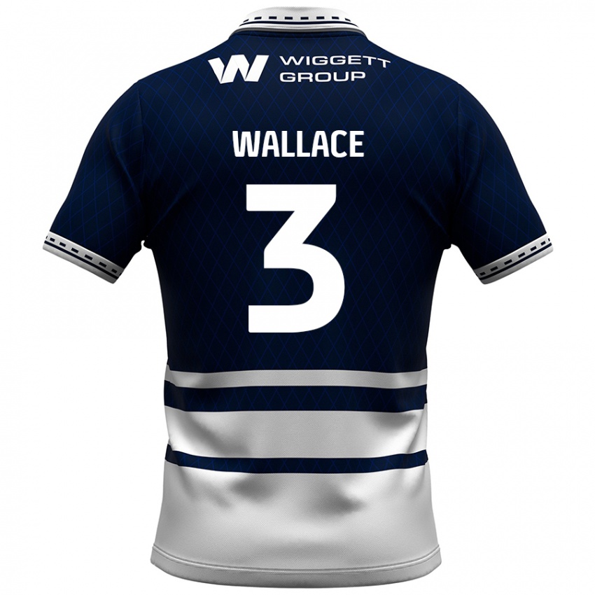 Kinder Murray Wallace #3 Marineblau Weiß Heimtrikot Trikot 2024/25 T-Shirt