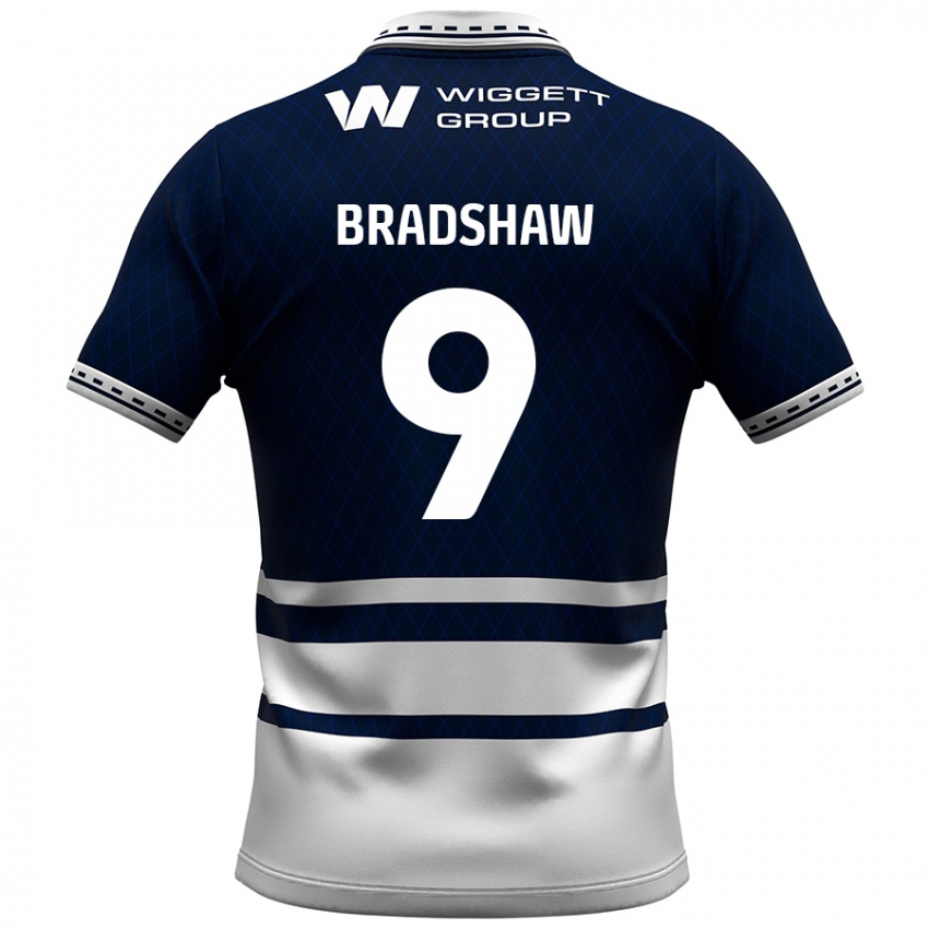 Kinder Tom Bradshaw #9 Marineblau Weiß Heimtrikot Trikot 2024/25 T-Shirt