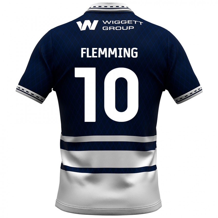 Kinder Zian Flemming #10 Marineblau Weiß Heimtrikot Trikot 2024/25 T-Shirt