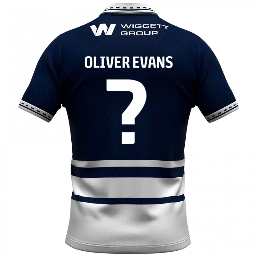 Kinder Oliver Evans #0 Marineblau Weiß Heimtrikot Trikot 2024/25 T-Shirt