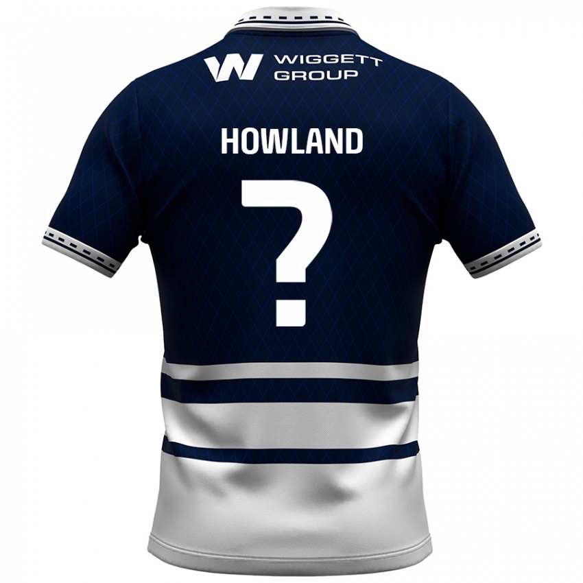 Kinder Jack Howland #0 Marineblau Weiß Heimtrikot Trikot 2024/25 T-Shirt