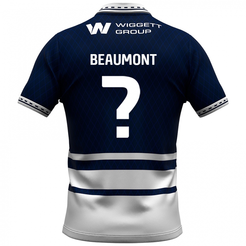 Kinder George Beaumont #0 Marineblau Weiß Heimtrikot Trikot 2024/25 T-Shirt