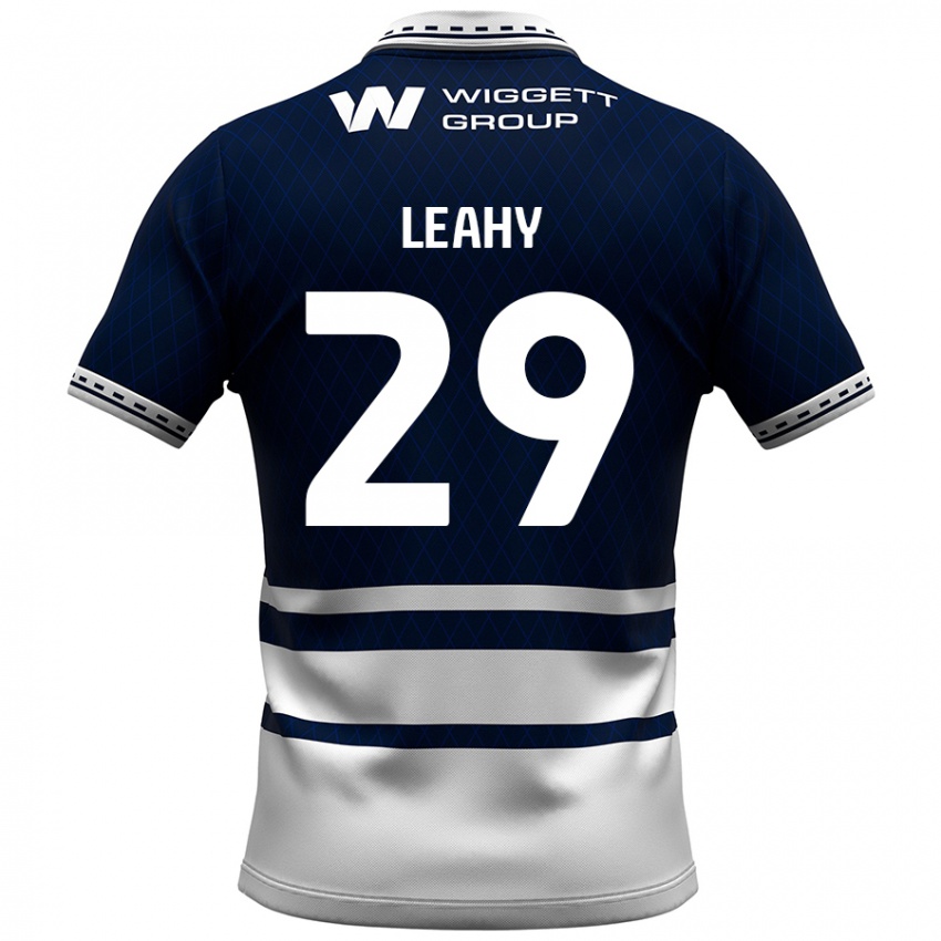 Kinder Tom Leahy #29 Marineblau Weiß Heimtrikot Trikot 2024/25 T-Shirt