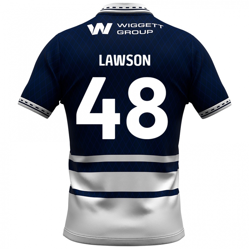 Kinder Sha'mar Lawson #48 Marineblau Weiß Heimtrikot Trikot 2024/25 T-Shirt