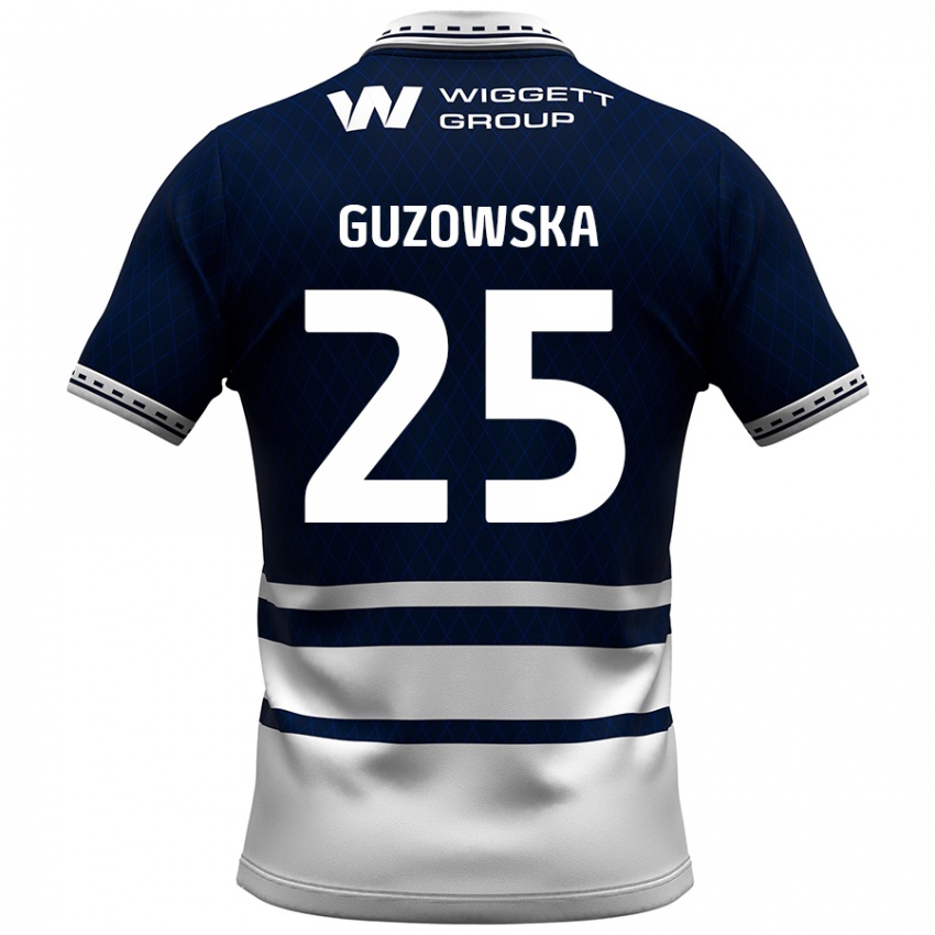 Kinder Sara Guzowska #25 Marineblau Weiß Heimtrikot Trikot 2024/25 T-Shirt